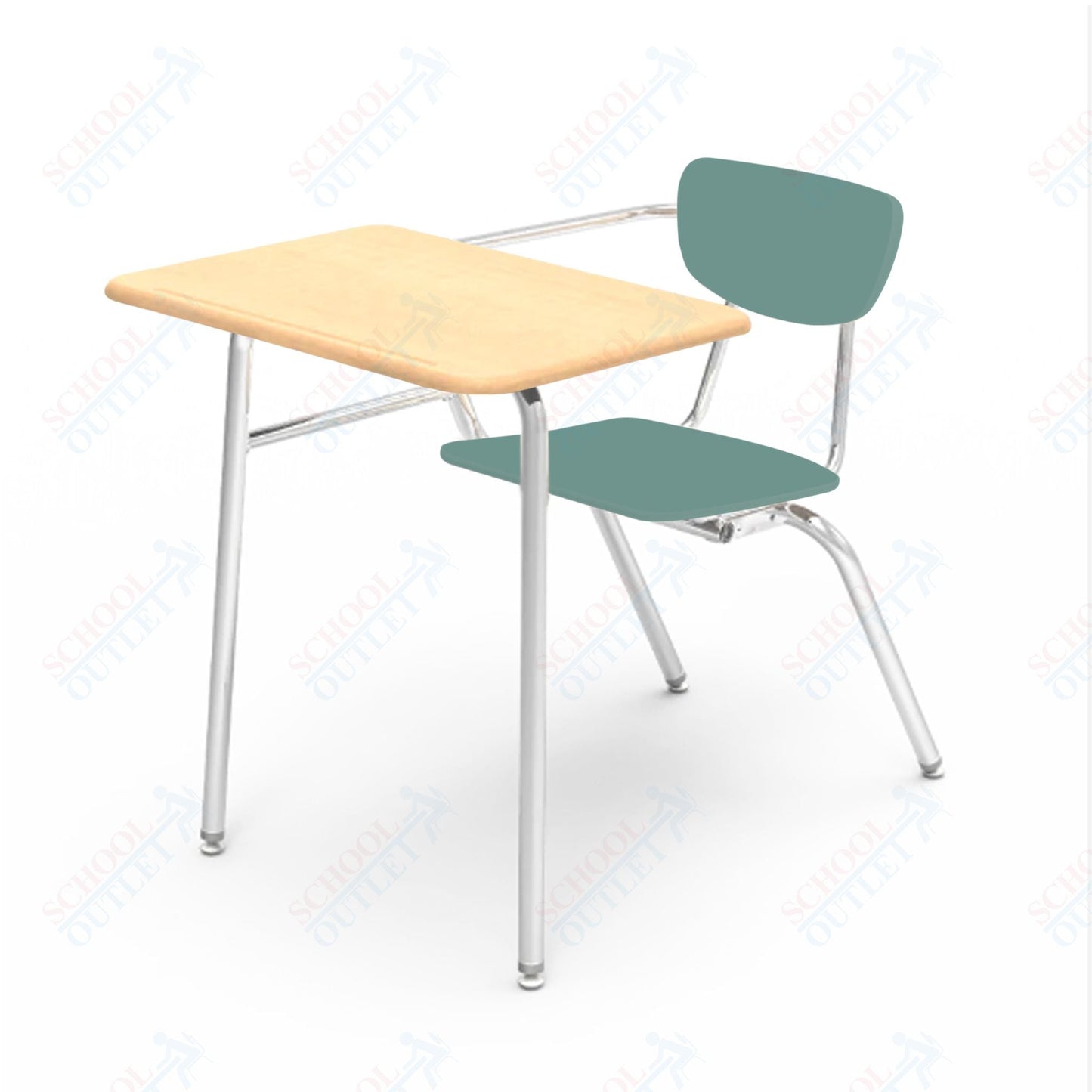 Virco 3400NBRL - Combo Desk with 18" Hard Plastic Seat, 18" x 24" Laminate Top, no bookrack (Virco 3400NBRL) - SchoolOutlet