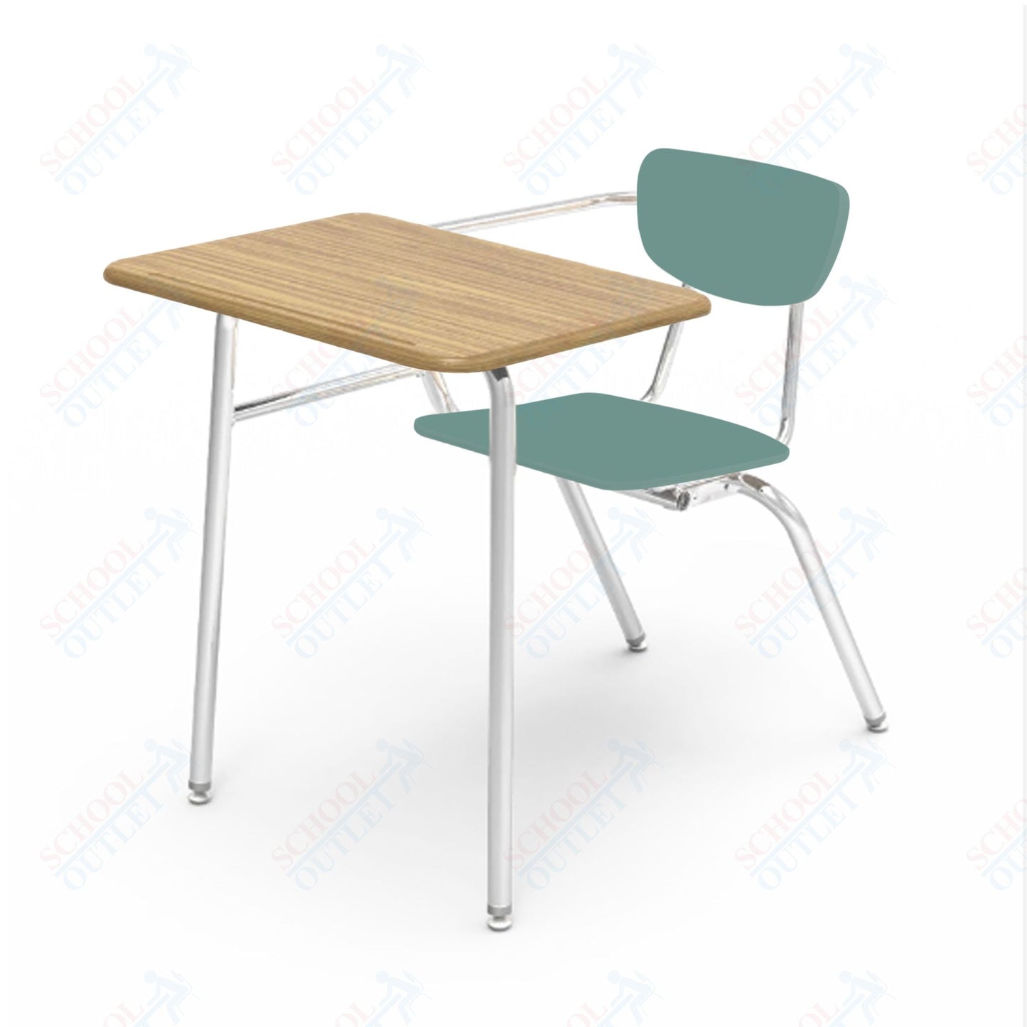 Virco 3400NBRL - Combo Desk with 18" Hard Plastic Seat, 18" x 24" Laminate Top, no bookrack (Virco 3400NBRL) - SchoolOutlet
