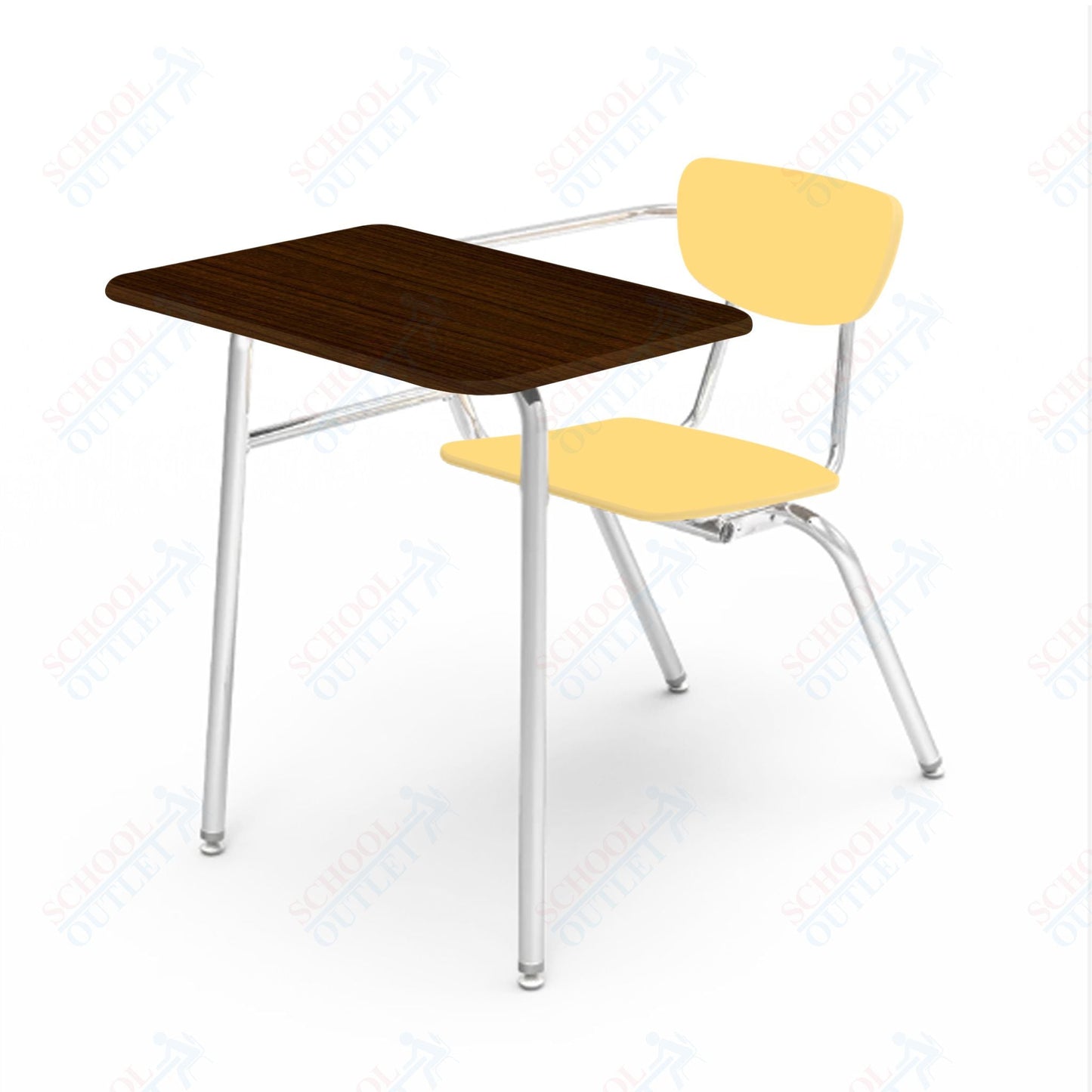 Virco 3400NBRL - Combo Desk with 18" Hard Plastic Seat, 18" x 24" Laminate Top, no bookrack (Virco 3400NBRL) - SchoolOutlet