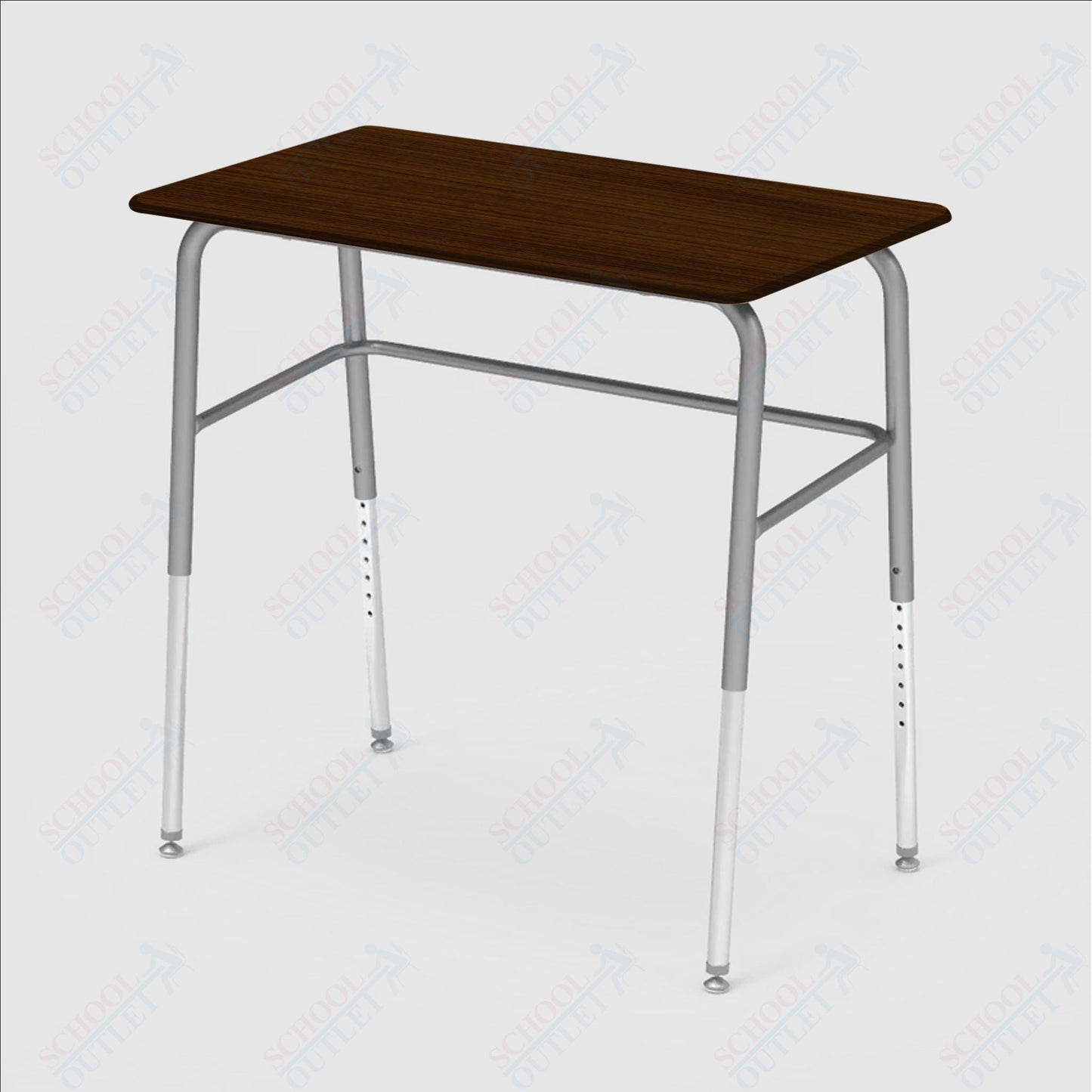 Virco 723 Adjustable Height Student Desk, No Bookrack and Laminate Top with Nylon Glides - SchoolOutlet