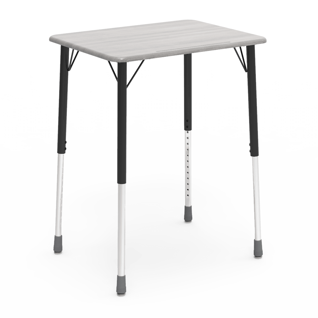Virco ZADJ2026M - ZUMA Series Student Desk, Hard Plastic 20" x 26-1/8" Top, 22"-34"H Adjustable Height - SchoolOutlet