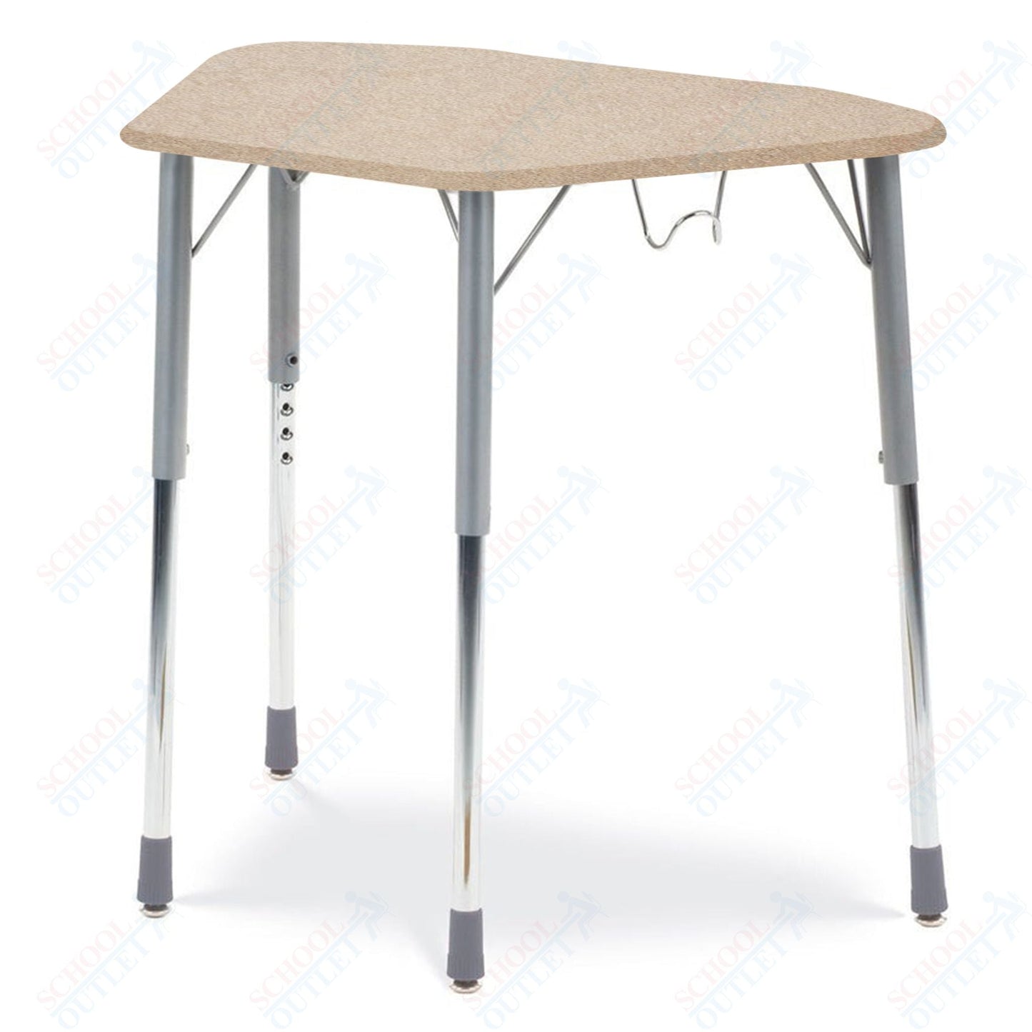 Virco ZHEXBHM - ZUMA Series Student Desk, Collaborative Shape Hard Plastic Top for 6 - Desk Hexagonal Grouping, Adjustable Height Legs 22" - 34"H and a backpack hanger - SchoolOutlet