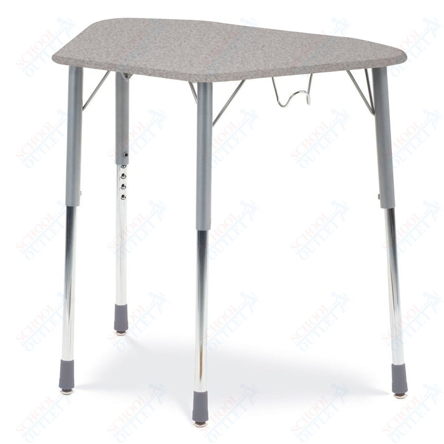 Virco ZHEXBHM - ZUMA Series Student Desk, Collaborative Shape Hard Plastic Top for 6 - Desk Hexagonal Grouping, Adjustable Height Legs 22" - 34"H and a backpack hanger - SchoolOutlet