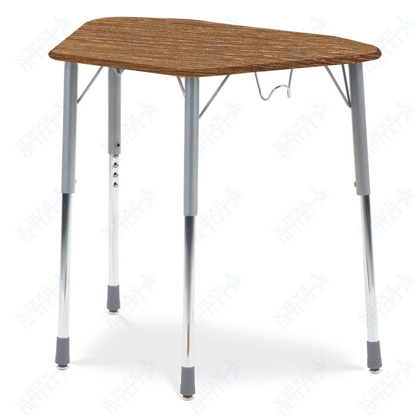 Virco ZHEXBHM - ZUMA Series Student Desk, Collaborative Shape Hard Plastic Top for 6 - Desk Hexagonal Grouping, Adjustable Height Legs 22" - 34"H and a backpack hanger - SchoolOutlet
