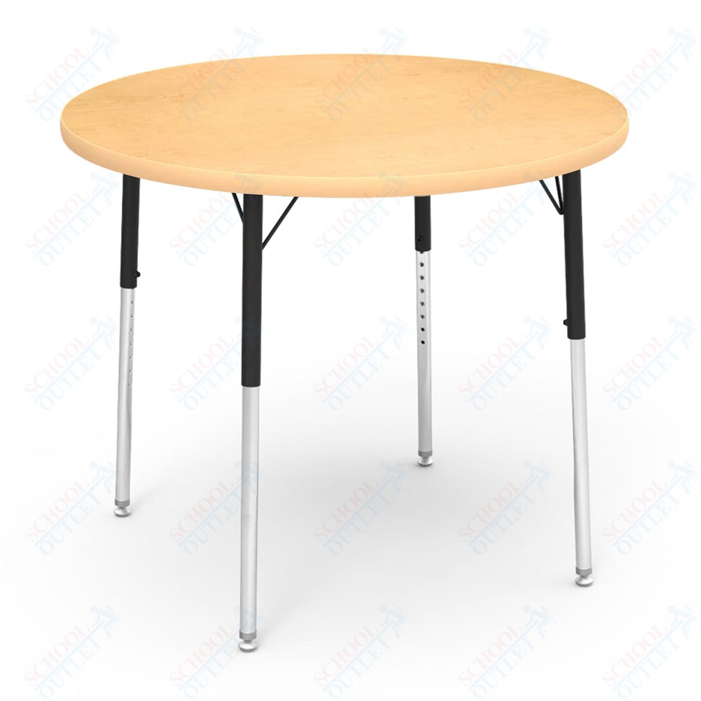 Virco 4836RW - Round 36" Activity Table, 1 1/8 inch Thick Laminate Top, Adjustable WheelChair Height Legs (Virco 4836RW) - SchoolOutlet
