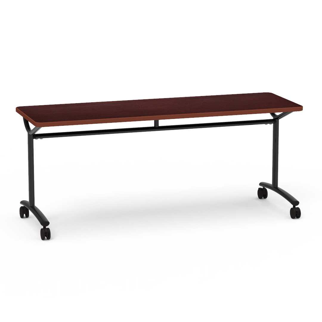 Virco TEXT Series Multi - Purpose Training Table featuring a High - Performance Laminate Top and Industrial T - Leg Base with Casters 72"W x 24"D x 30"H (TABLE - TE24728Y30C) - SchoolOutlet