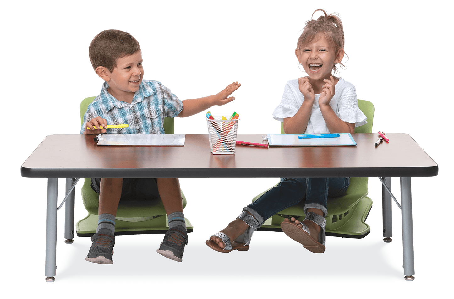 School Activity Table for Students, Heavy Duty Medium Oak Laminate Top and Adjustable Height (30"W x 60"L x 22-30"H)