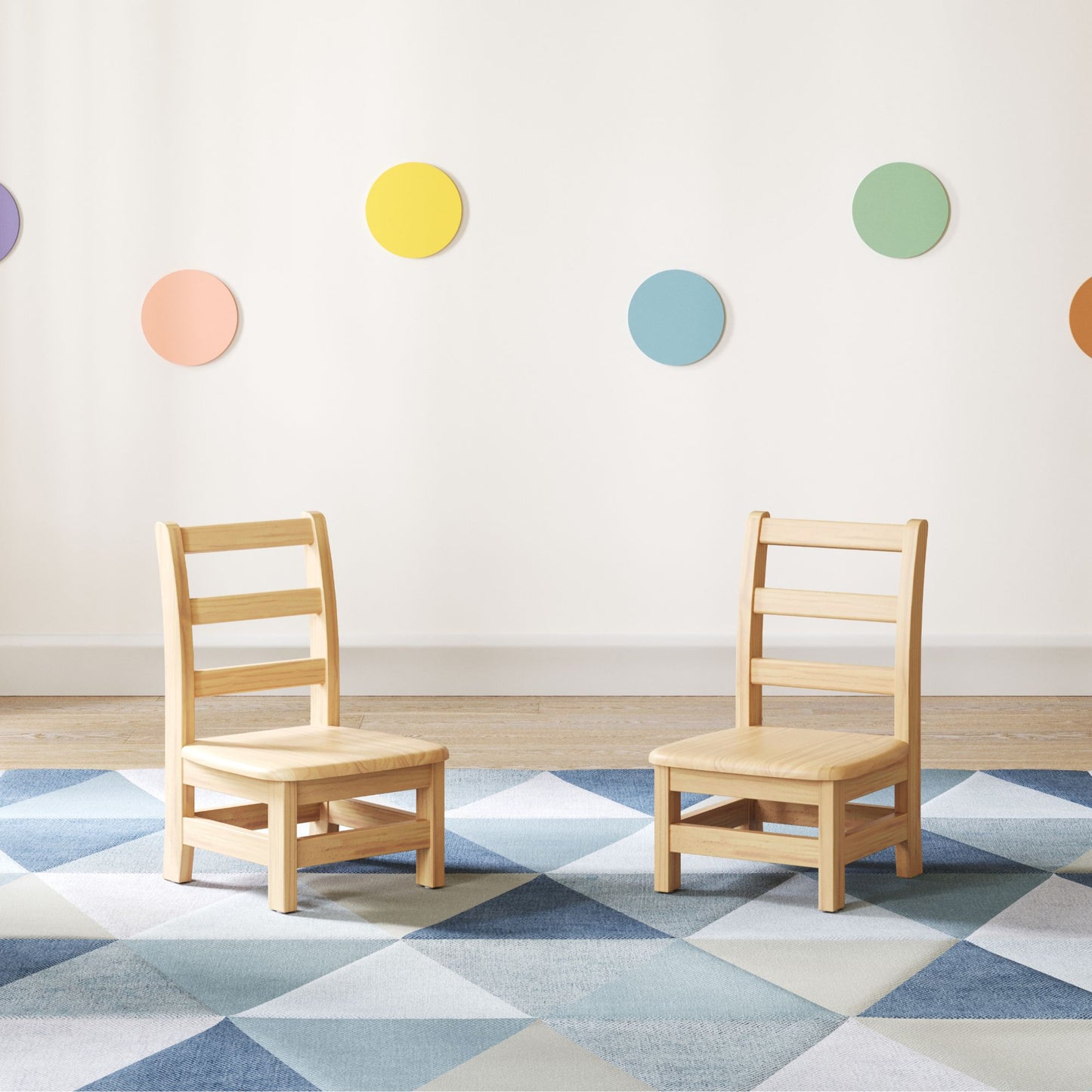 Foundations - Little Innovator Hardwood Ladder Back Chairs, 8" Seat Height - Pack of 2 (FOU-5128047)