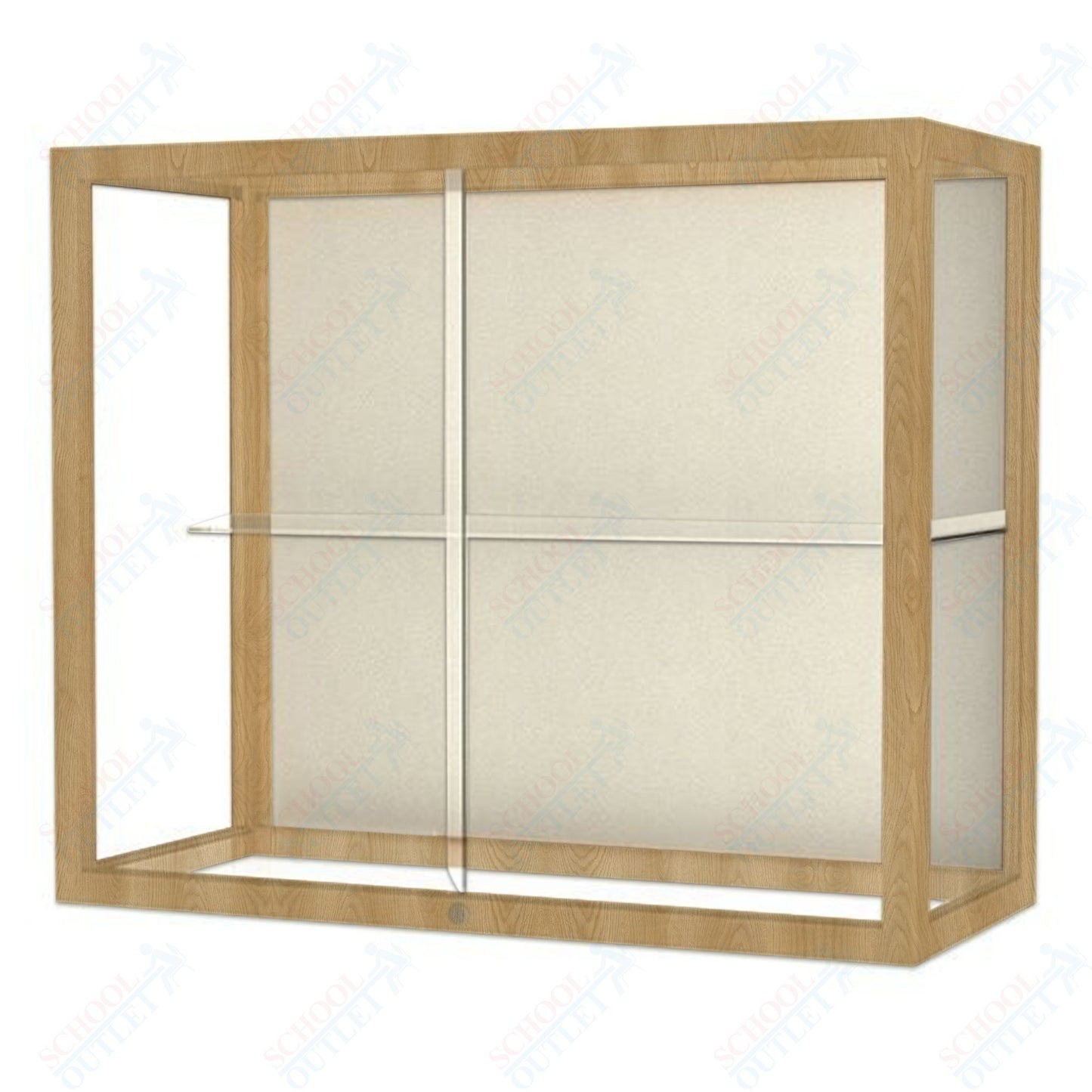 Waddell Heirloom 894 Wall or Top Case for Heritage Counter w/ Mirror Back & Oak Finish Frame - 36"W x 30"H x 14"D(Waddell WAD - 894K - MB) - SchoolOutlet