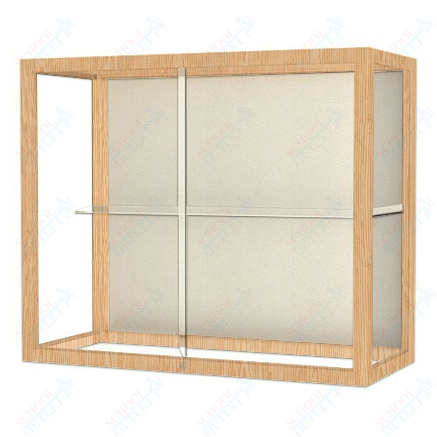 Waddell Heirloom 894 Wall or Top Case for Heritage Counter w/ Mirror Back & Oak Finish Frame - 36"W x 30"H x 14"D(Waddell WAD - 894K - MB) - SchoolOutlet