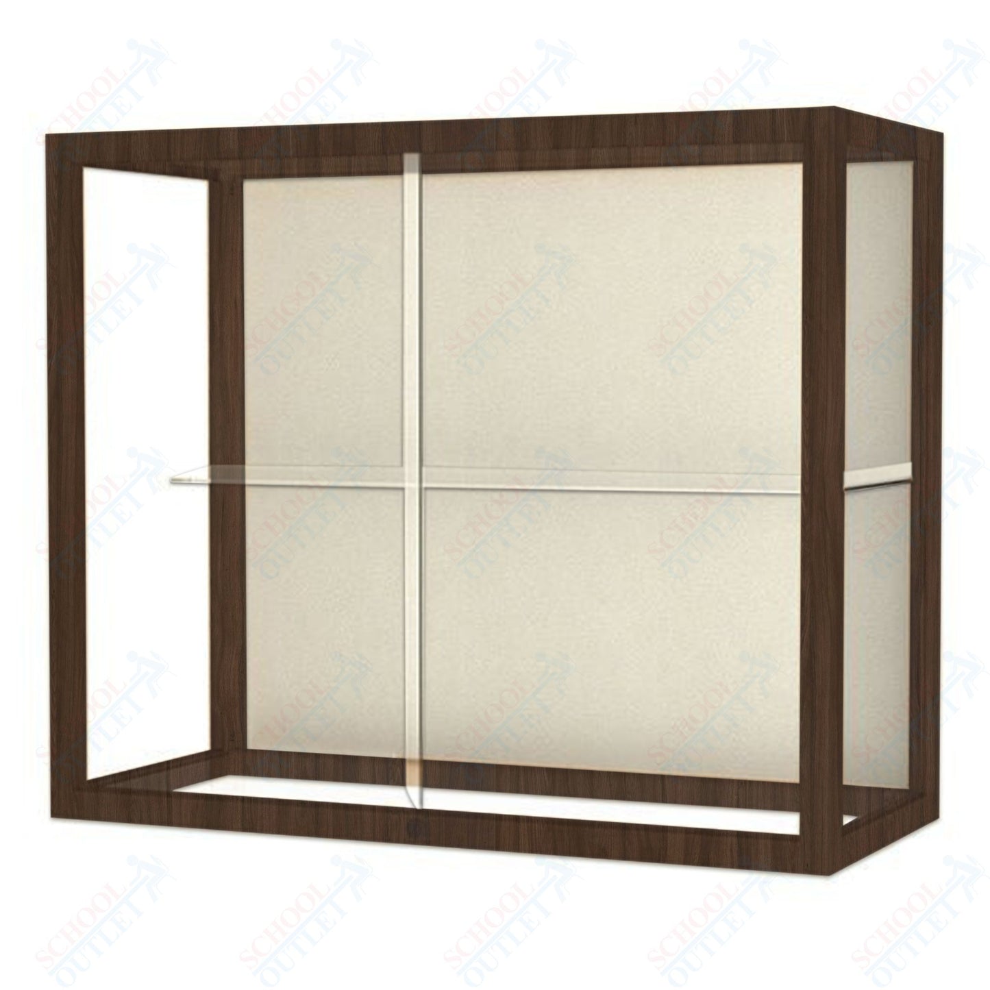 Waddell Heirloom 894 Wall or Top Case for Heritage Counter w/ Mirror Back & Oak Finish Frame - 36"W x 30"H x 14"D(Waddell WAD - 894K - MB) - SchoolOutlet