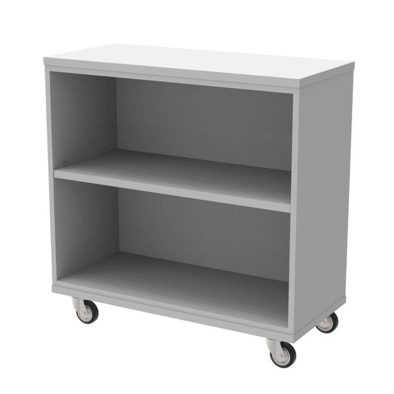WB Manufacturing Mobile Single Sided Bookcase, 36"W x 36"H x 16"D, 1 Adjustable Shelf, 3" Casters (WBM - LRS1140 - 363616 - AC) - SchoolOutlet