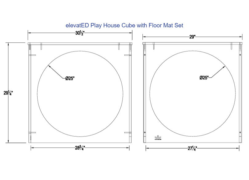 Whitney Brothers elevatED Play House Cube with Floor Mat Set 29"W x 30.5"D x 29"H (WHT - WB2920) - SchoolOutlet