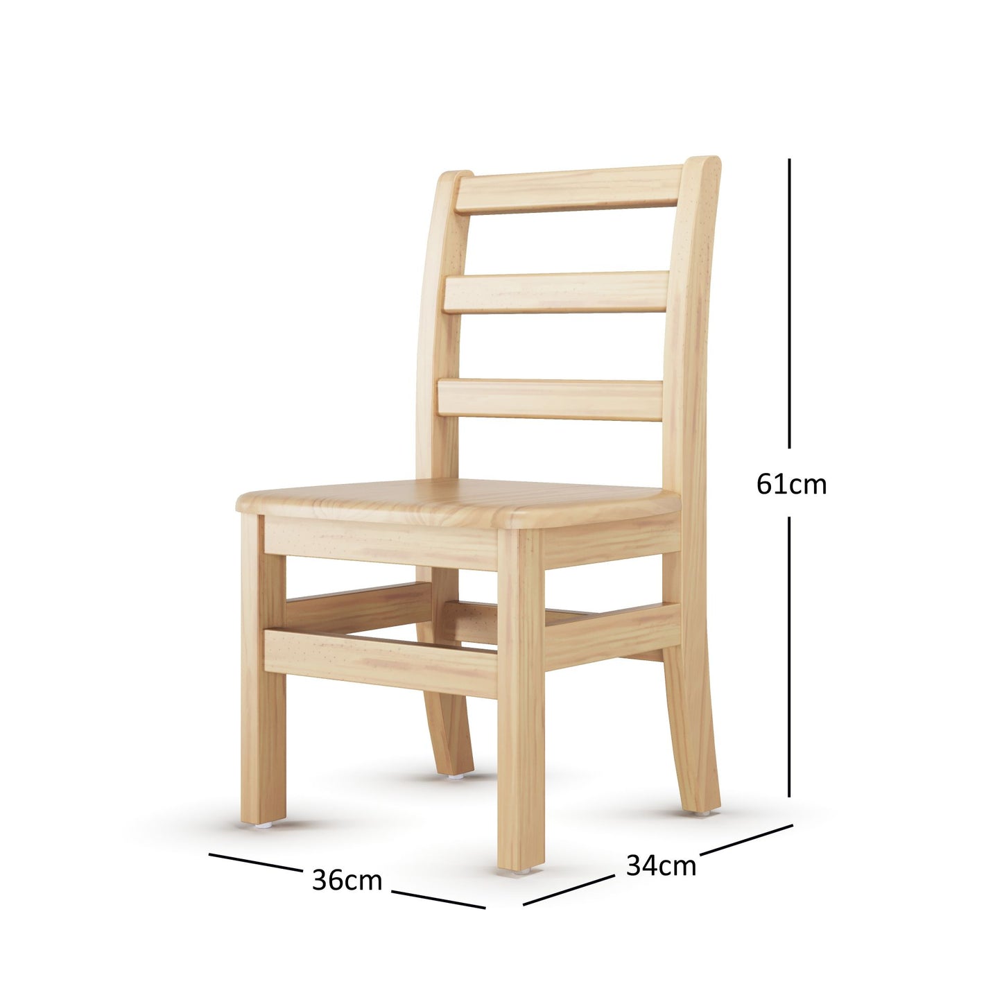 Foundations - Little Innovator Hardwood Ladder Back Chairs, 12" Seat Height - Pack of 2 (FOU-5122047)