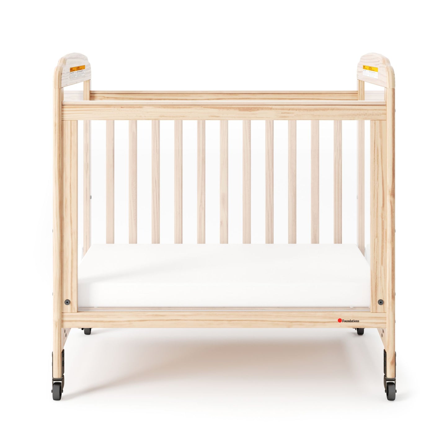 Foundations - Next Gen Serenity SafeReach Side Gate Compact Crib - Clearview (Both Ends) Natural (FOU-2538040)
