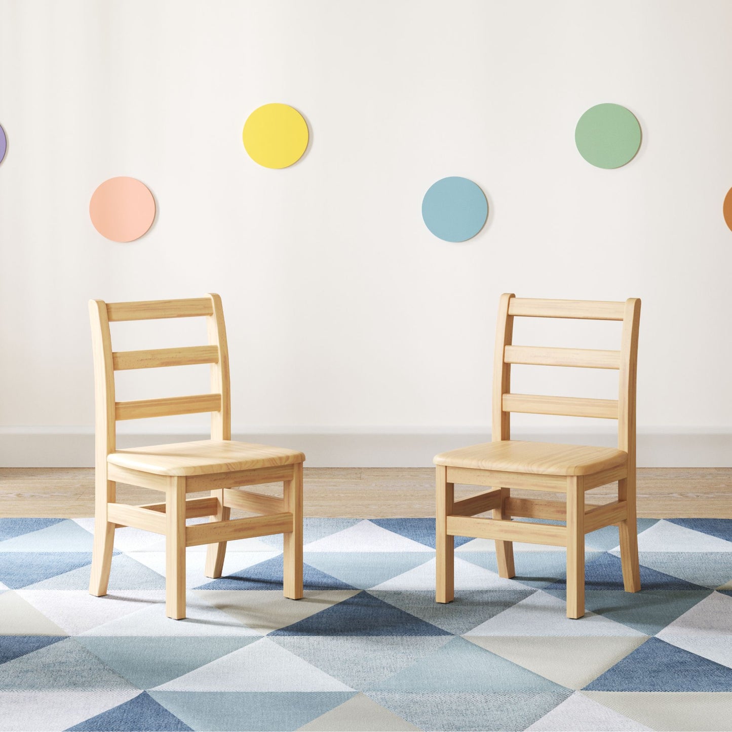 Foundations - Little Innovator Hardwood Ladder Back Chairs, 12" Seat Height - Pack of 2 (FOU-5122047)