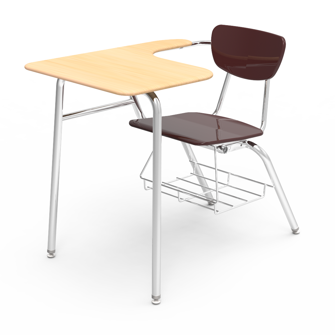 Virco 3400LABRM - Combo Desk with 18" Hard Plastic Seat, 18" x  21" x 30" Hard Plastic Top with Arm Support, Bookrack (Virco 3400LABRM)