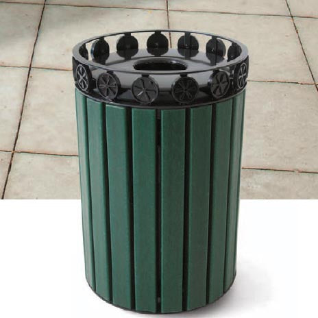UltraPlay Charleston Outdoor Trash Receptacle - 32 Gallon (Playcore PLA-CH-S32FT)