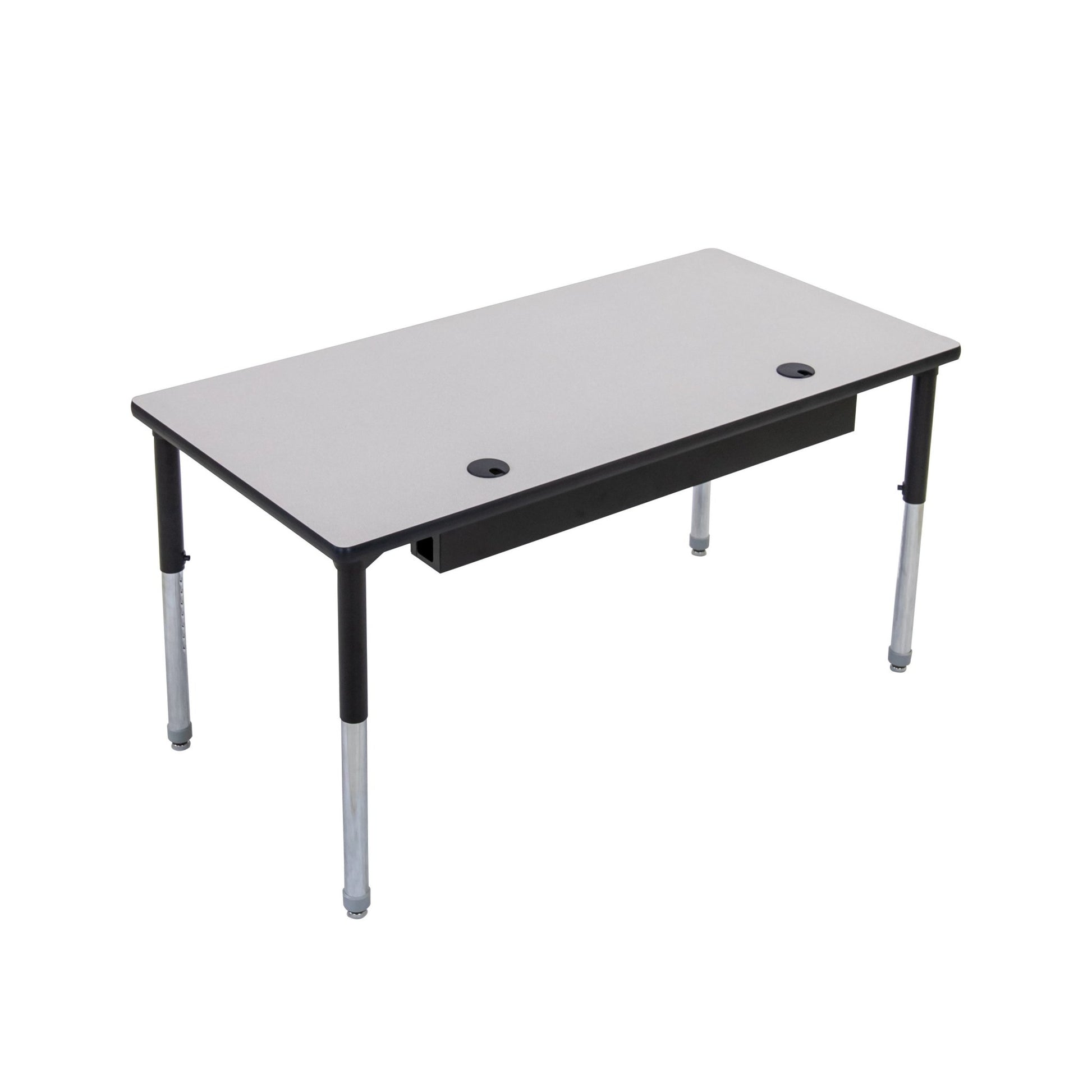 AmTab Computer and Technology Table - Activity Legs - Grommet Hole - Wire Management - 24"W x 72"L (AmTab AMT-A246DW) - SchoolOutlet