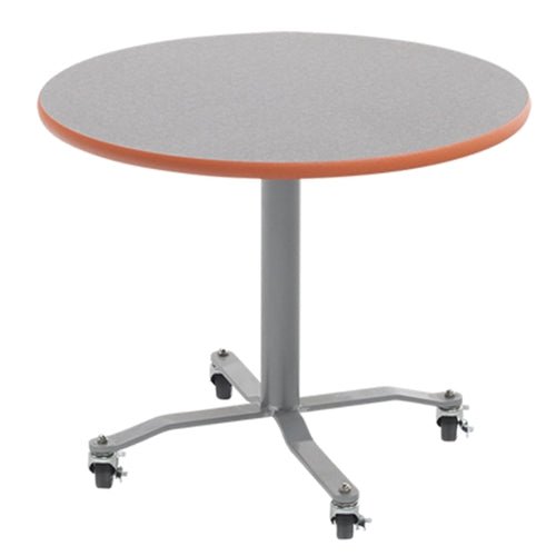 AmTab Mobile E-Z Tilt Caf Table - Round - 24" Round x Adjustable 30"H to 42"H (AmTab AMT-CBR24) - SchoolOutlet