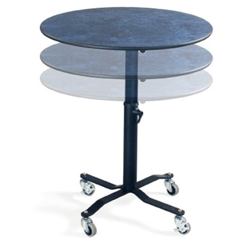 AmTab Mobile E-Z Tilt Caf Table - Round - 30" Round x Adjustable 30"H to 42"H (AmTab AMT-CBR30) - SchoolOutlet