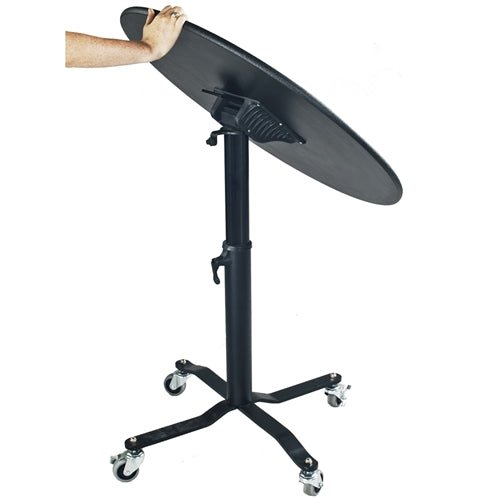 AmTab Mobile E-Z Tilt Caf Table - Round - 30" Round x Adjustable 30"H to 42"H (AmTab AMT-CBR30) - SchoolOutlet