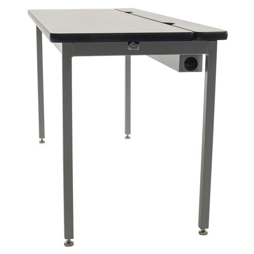 AmTab Computer and Technology Table - All Welded - Flip Top - Wire Management - 24"W x 36"L (AmTab AMT-CTF243) - SchoolOutlet