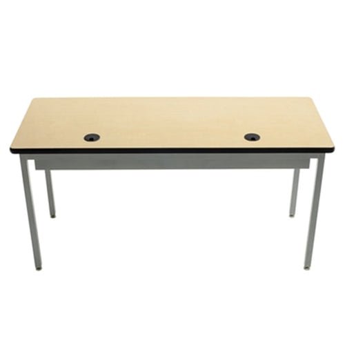 AmTab Computer and Technology Table - All Welded - Grommet Hole - Wire Management - 24"W x 36"L (AmTab AMT-CTG243) - SchoolOutlet