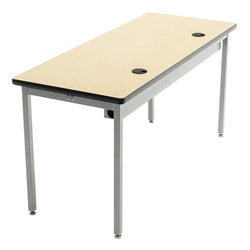 AmTab Computer and Technology Table - All Welded - Grommet Hole - Wire Management - 24"W x 48"L  (AmTab AMT-CTG244)