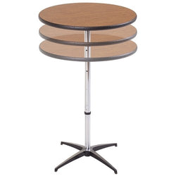 AmTab Caf Table - Aluminum Base - Round - 30" Diameter x Adjustable 30" to 42"H (AmTab AMT-CTR30A)