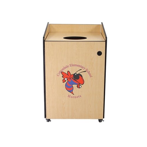 AmTab Heavy-Duty Waste Receptacle - Applicable for 32 Gallon Cans and Drums - 33"W x 32"L x 42"H (AMT-HDWR32) - SchoolOutlet