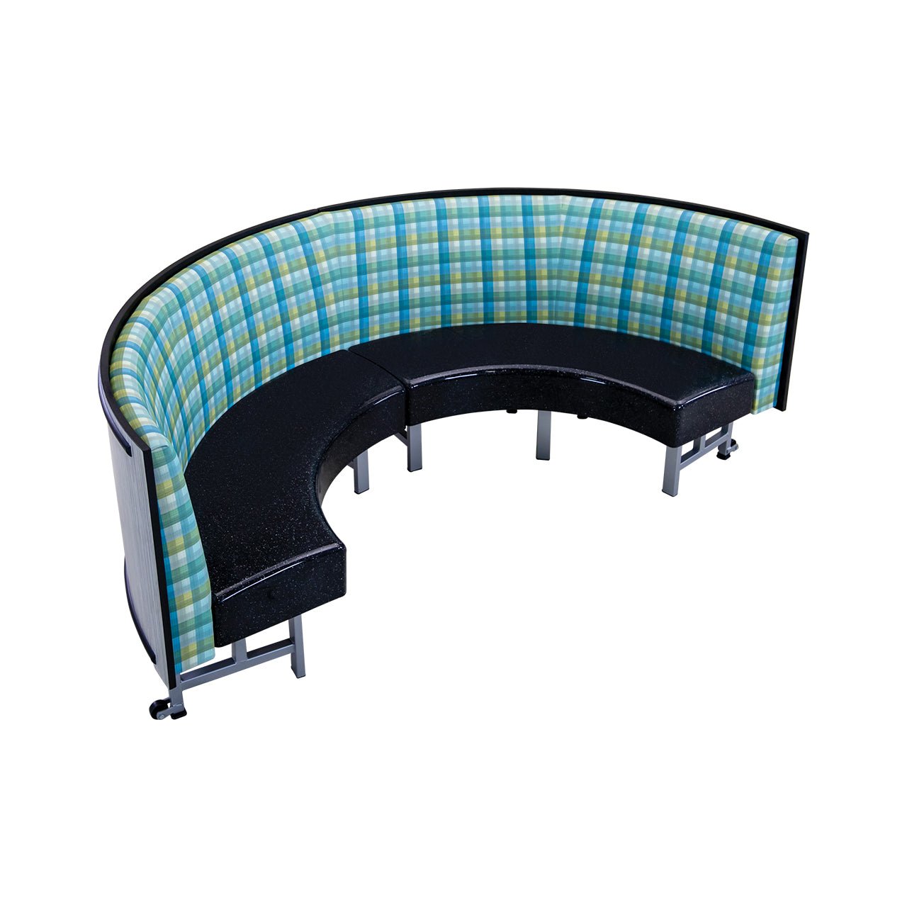 AmTab Mobile Booth Seating - Half Circle - 24"W x 48"L (AMT-HMBS244) - SchoolOutlet