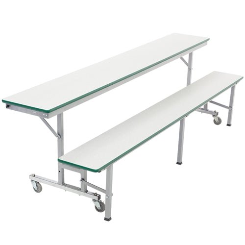 Mobile Convertible Bench Table - 96"L by AmTab - 8 Feet long - SchoolOutlet
