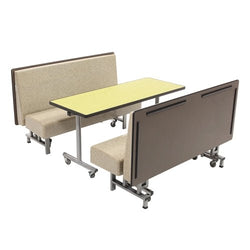 AmTab Mobile Folding Booth Seating with Table - Package - 80"W x 48"L x 40"H (AmTab AMT-MFBSP244)