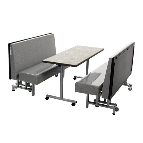 AmTab Mobile Folding Booth Seating with Table - Package - 80"W x 60"L x 40"H (AmTab AMT-MFBSP245) - SchoolOutlet