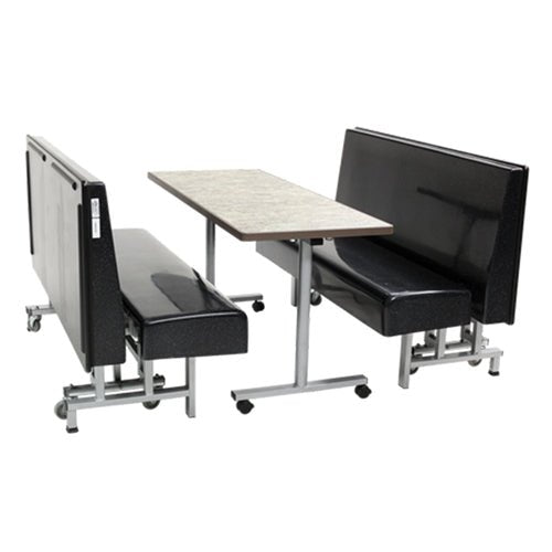 AmTab Mobile Folding Booth Seating with Table - Package - 80"W x 60"L x 40"H (AmTab AMT-MFBSP245) - SchoolOutlet
