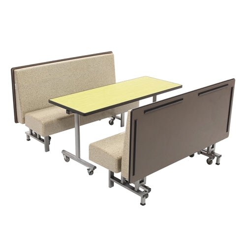 AmTab Mobile Folding Booth Seating with Table - Package - 80"W x 60"L x 40"H (AmTab AMT-MFBSP245) - SchoolOutlet