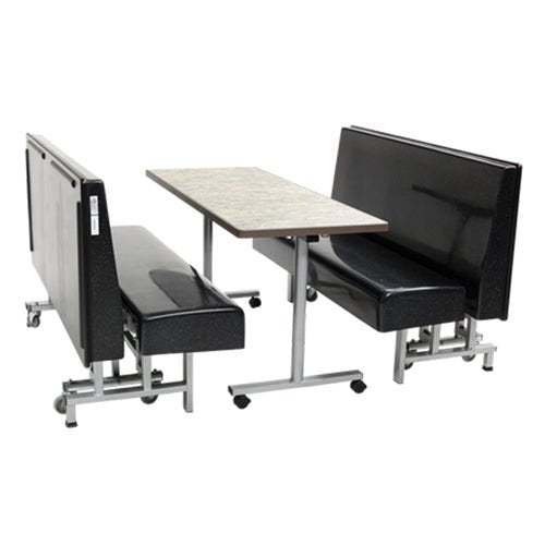 AmTab Mobile Folding Booth Seating with Table - Package - 86"W x 60"L x 40"H (AmTab AMT-MFBSP305) - SchoolOutlet