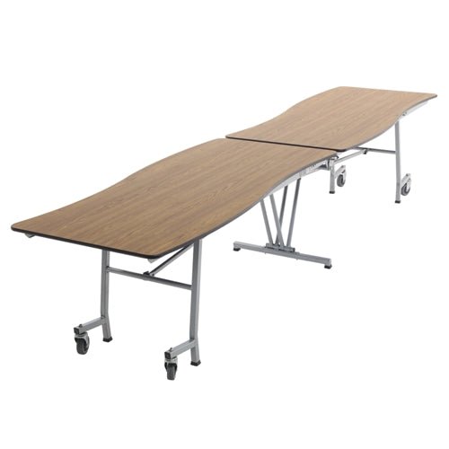 AmTab Mobile Shape Table - Wave - 35"W x 10'1"L (AmTab AMT-MWT10) - SchoolOutlet