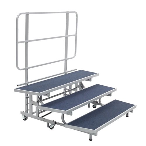 AmTab Mobile E-Z Riser - 3 Levels (8"H, 16"H, 24"H) - 53"W x 72"L x 24"H (AmTab AMT-PCR3) - SchoolOutlet