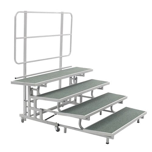 AmTab Mobile E-Z Riser - 4 Levels (8"H, 16"H, 24"H, 32"H) - 69"W x 78"L x 32"H (AmTab AMT-PCR4) - SchoolOutlet