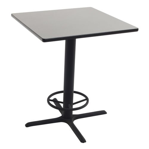 AmTab Caf Table - Square - Cast Iron Pedestal Base - Footring - 30"W x 30"L x 42"H (AmTab AMT-PT3042) - SchoolOutlet