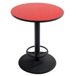 AmTab Caf Table - Round - Cast Iron Pedestal Base - Footring - 30" Diameter x 42"H (AmTab AMT-PTR3042)