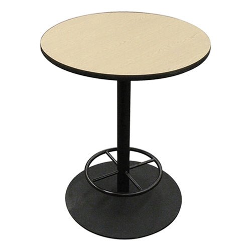 AmTab Caf Table - Round - Cast Iron Pedestal Base - Footring - 30" Diameter x 42"H (AmTab AMT-PTR3042) - SchoolOutlet