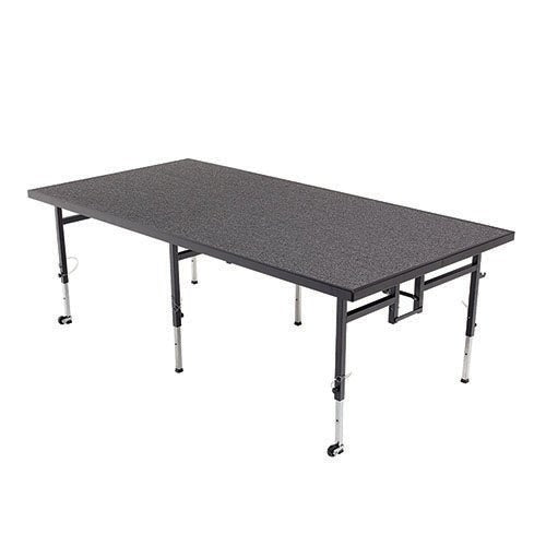 AmTab Adjustable Height Stage - Carpet Top - 48"W x 96"L x Adjustable 24" to 32"H (AMT-QUICK-STA4824C-CHARCB) - SchoolOutlet