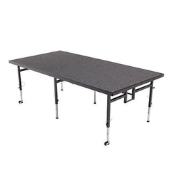 AmTab Adjustable Height Stage - Carpet Top - 48"W x 96"L x Adjustable 24" to 32"H  (AMT-QUICK-STA4824C-CHARCB)