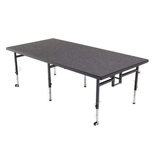 AmTab Adjustable Height Stage - Carpet Top - 48"W x 96"L x Adjustable 32" to 40"H (AMT-QUICK-STA4832C-CHARCB) - SchoolOutlet