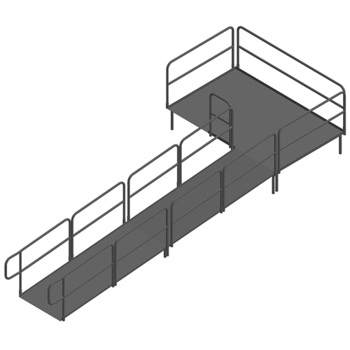 AmTab Stage Ramp - ADA Compliant - 16" Rise - Option 1 - California (AmTab AMT-RAMP16 - Option 1 - California) - SchoolOutlet