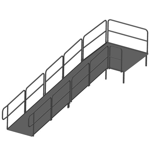 AmTab Stage Ramp - ADA Compliant - 16" Rise - Option 1 - California (AmTab AMT-RAMP16 - Option 1 - California) - SchoolOutlet