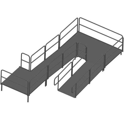 AmTab Stage Ramp - ADA Compliant - 16" Rise - Option 1 - California (AmTab AMT-RAMP16 - Option 1 - California) - SchoolOutlet